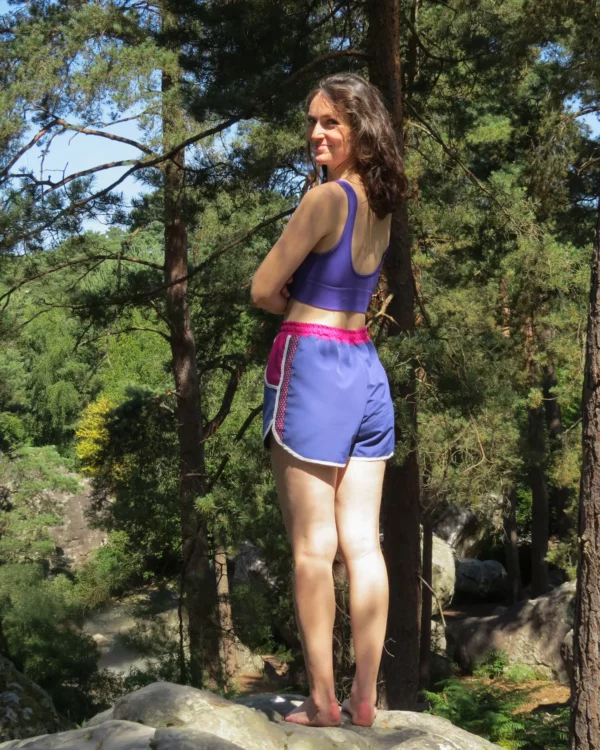Short de Sport Vintage Bleu Myrtille – Image 5