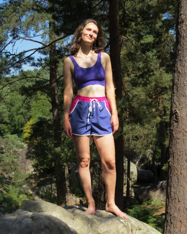 Short de Sport Vintage Bleu Myrtille – Image 4