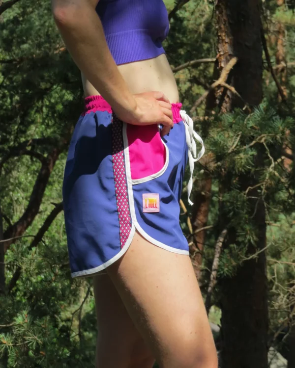 Short de Sport Vintage Bleu Myrtille – Image 2