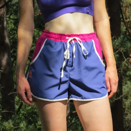 Short de Sport Vintage Bleu Myrtille