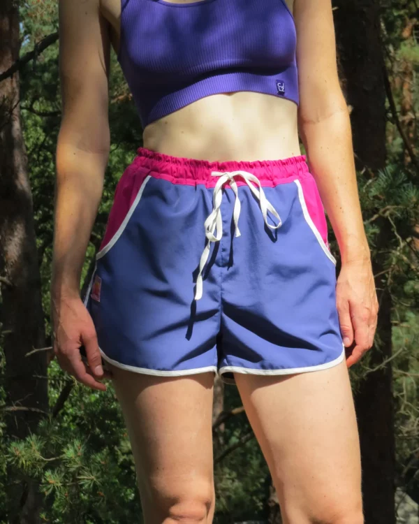 Short de Sport Vintage Bleu Myrtille – Image 3