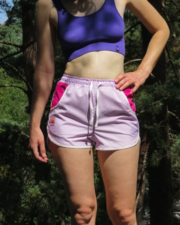 Short de sport vintage rose clair – Image 2