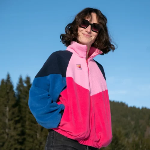 Pull Polaire Mistral - Bleu et Rose