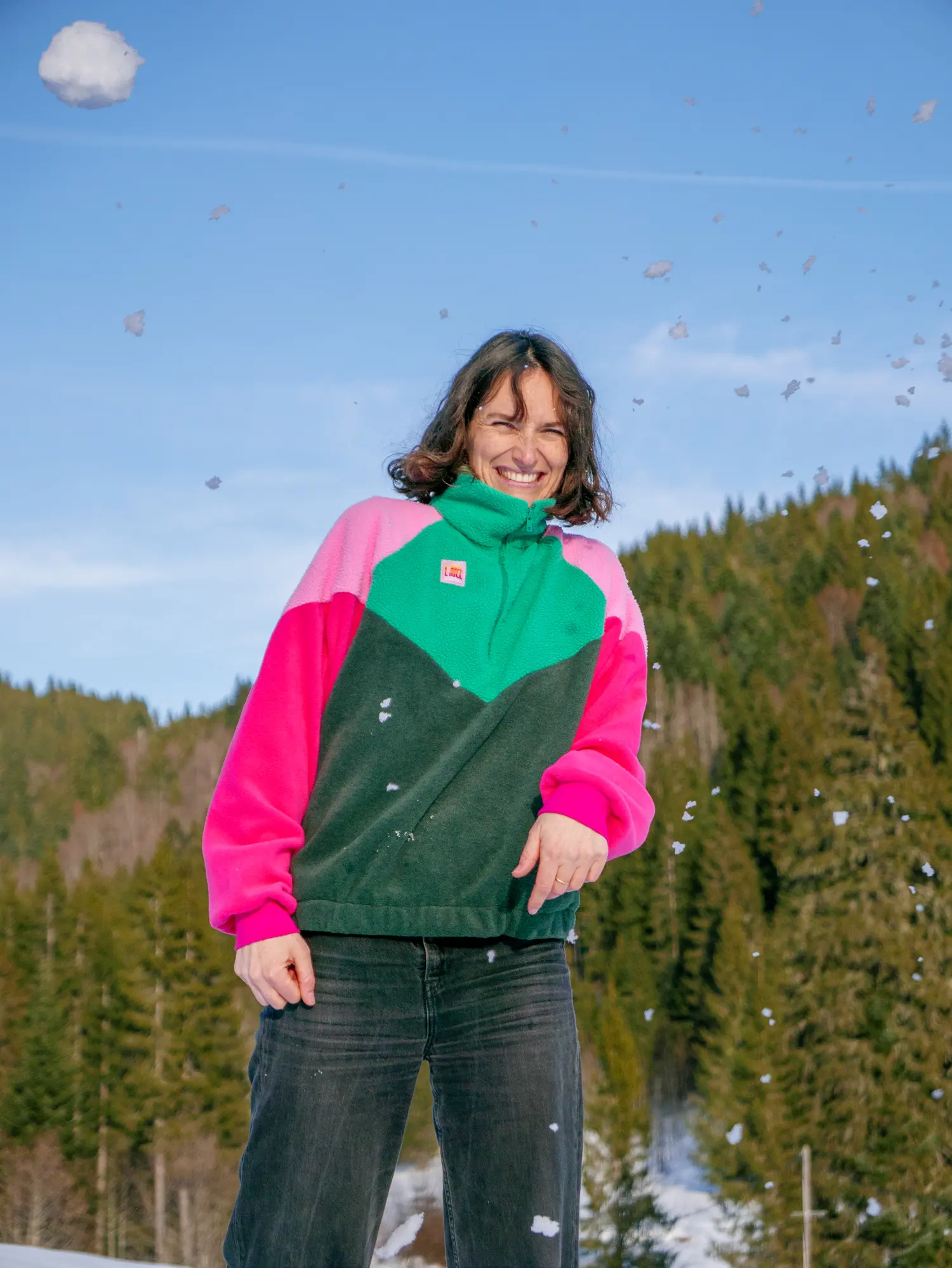 Pull Polaire Mistral - Vert et Rose – Image 4