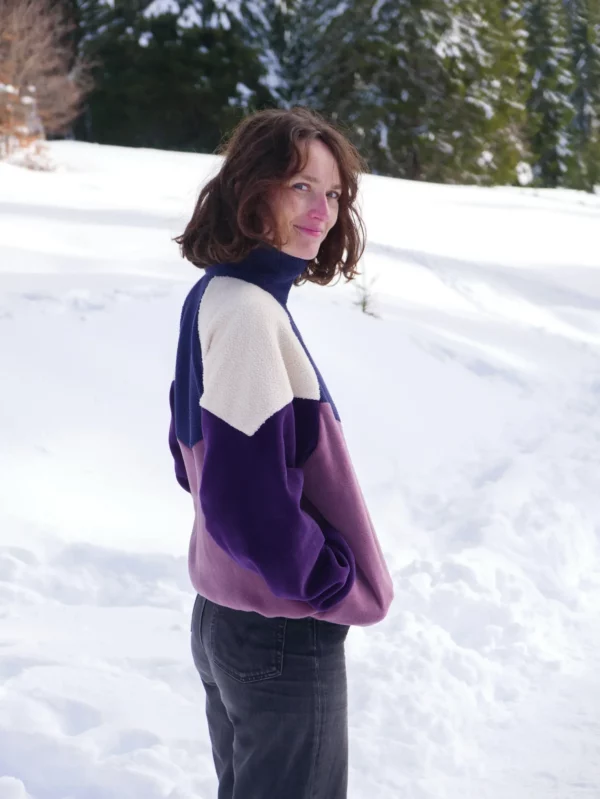 Pull Polaire Violet H&L - Taille L - Capuche, Idéal Randonnée/Hiver