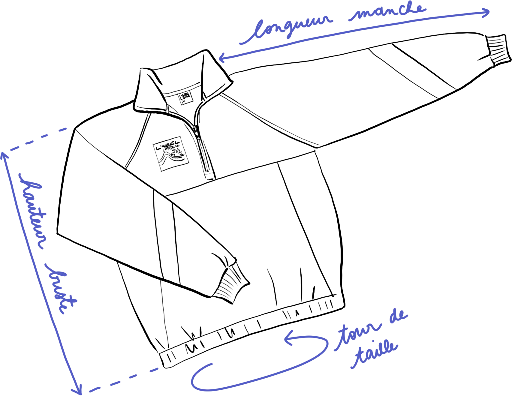 schéma pull pièce uniques mesures